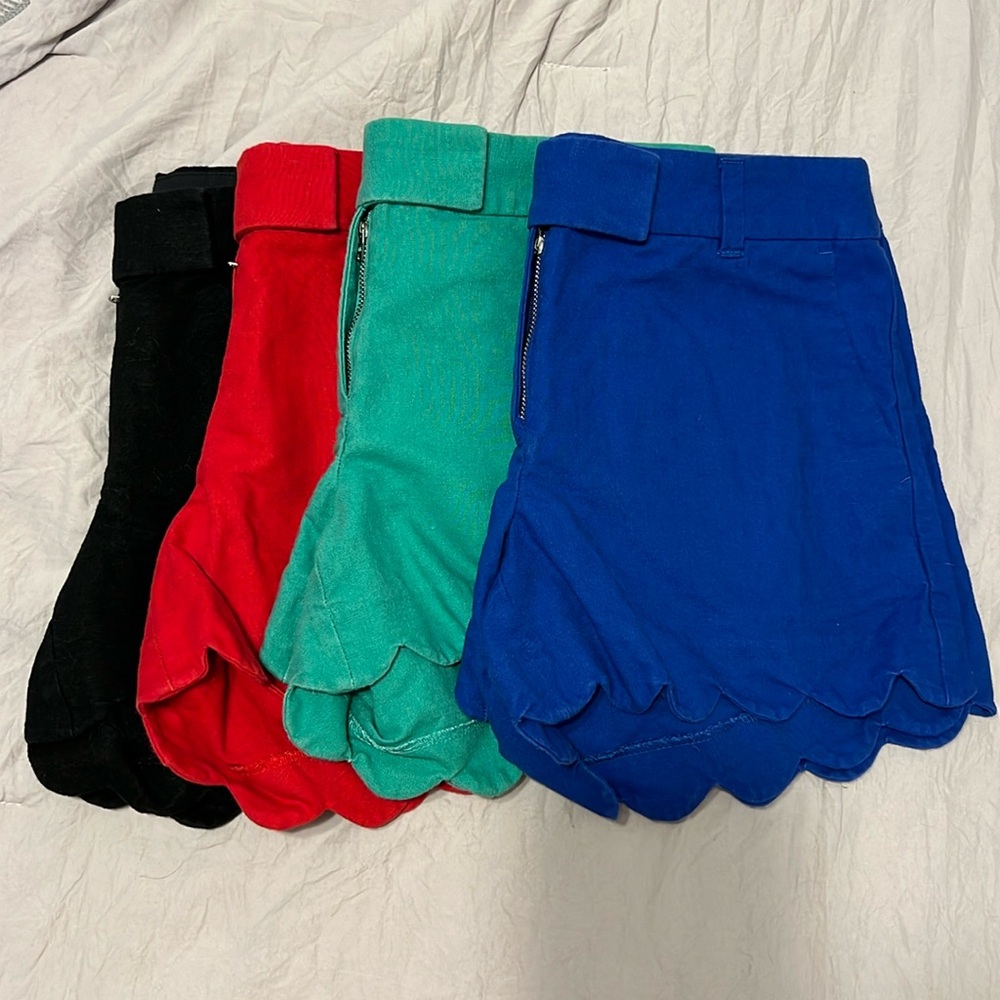 (4) J. Crew Scalloped Shorts